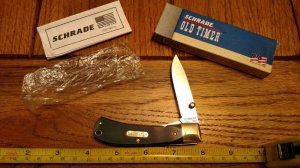 SCHRADE Old Timer USA 55OTG Liner Lock Pocket Knife Green Delrin IN BOX Lot A1