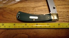  SCHRADE Old Timer USA 55OTG Liner Lock Pocket Knife Green Delrin IN BOX Lot A1