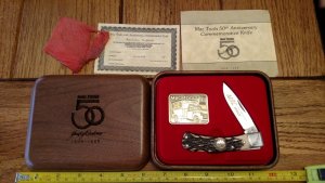 SCHRADE USA LTD 5UH MAC TOOLS 50TH Anniversary Lockback Staglon IN CASE LOT A8