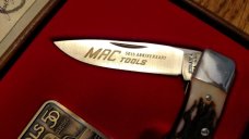  SCHRADE USA LTD 5UH MAC TOOLS 50TH Anniversary Lockback Staglon IN CASE LOT A8