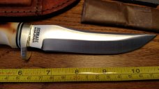 SCHRADE USA 153UH Golden Spike Hunting Knife Leather Sheath Carbon IN BOX Lot A