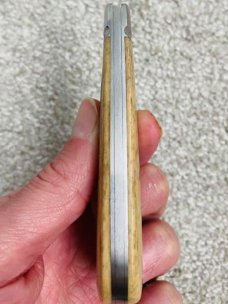 Bobby Toole Custom Mammoth Bone SB Trapper Knife,CPM-154 ,4" closed ,Integral Fluted Bolsters 