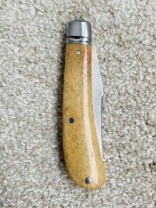 Bobby Toole Custom Mammoth Bone SB Trapper Knife,CPM-154 ,4" closed ,Integral Fluted Bolsters 