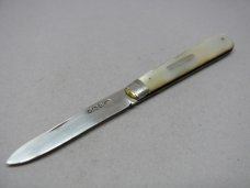 Sutherland & Roden 1905 Silver Fruit Knife with Textured Mother of Pearl Scales