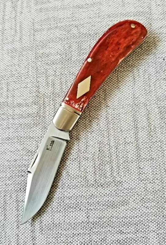 K'roo Custom Lanny clip,3.75" Kudu Bone scaless..dyed & resin impregnate..fluted bolsters ..filework K'roo Custom Lanny clip,3.75" Kudu Bone scaless..dyed & resin impregnate..fluted bolsters ..filework
