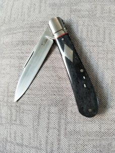 K'roo Custom Kudu Bone Zulu Knife,NEW,W/ slip, 4"..dyed & resin impregnated..filework..rwl34 