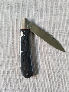 K'roo Custom Kudu Bone Zulu Knife,NEW,W/ slip, 4"..dyed & resin impregnated..filework..rwl34 