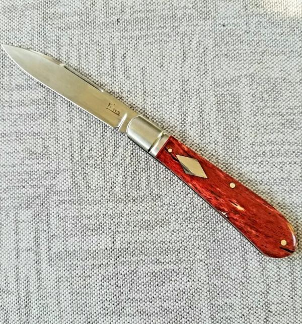 K'roo Custom Kudu Bone Zulu Knife,NEW,W/ slip, 4"..dyed & resin impregnated..filework..rwl34 