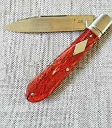 K'roo Custom Kudu Bone Zulu Knife,NEW,W/ slip, 4"..dyed & resin impregnated..filework..rwl34 