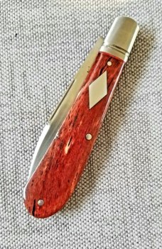 K'roo Custom Kudu Bone Zulu Knife,NEW,W/ slip, 4"..dyed & resin impregnated..filework..rwl34 