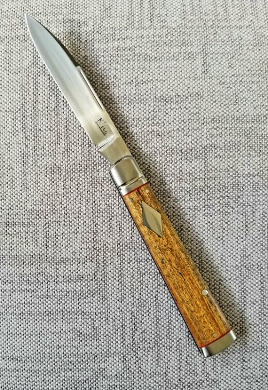 K'roo Custom Doctor knife. 4" Sneezewood scaless..liners & spacers..fluted bolsters ..filework