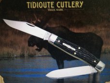 Tidioute 811217 ‘ S’ Bull Moose Green Jig Bone Pictorial Label with Pin Great Eastern 