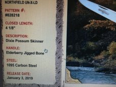 Great Eastern Cutlery Northfield Dixie Possum Skinner 828218 Elderberry Jig Bone NEW