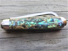 SCHATT & MORGAN #10 PAUA ABALONE ROOSTER RARE AND UNUSUAL W/ BOX