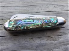SCHATT & MORGAN #10 PAUA ABALONE ROOSTER RARE AND UNUSUAL W/ BOX