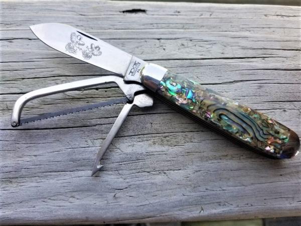 SCHATT & MORGAN #10 PAUA ABALONE ROOSTER RARE AND UNUSUAL W/ BOX