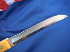 RARE Vintage US Ka-bar KABAR Yellow Handle Fishing Fish Fillet Knife  With original leather sheath 