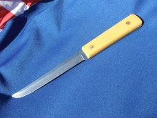 RARE Vintage US Ka-bar KABAR Yellow Handle Fishing Fish Fillet Knife  With original leather sheath 
