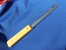 RARE Vintage US Ka-bar KABAR Yellow Handle Fishing Fish Fillet Knife  With original leather sheath 