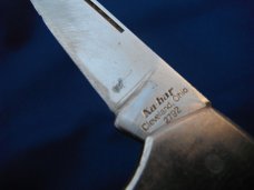 KA-BAR Folding lock-back Pocket Knife No. 2792 Steel & Wood Inlays