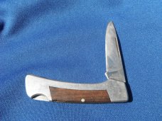 KA-BAR Folding lock-back Pocket Knife No. 2792 Steel & Wood Inlays