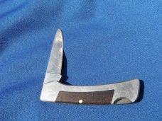 KA-BAR Folding lock-back Pocket Knife No. 2792 Steel & Wood Inlays