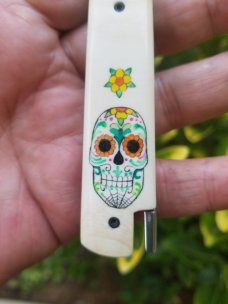 Vincenzo Balistreri Elephant Ivory ScrimshawTaillock,4" closed..rwl34. Doro Kitsune..modern Barlow 