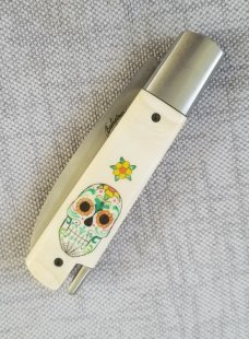 Vincenzo Balistreri Elephant Ivory ScrimshawTaillock,4" closed..rwl34. Doro Kitsune..modern Barlow 
