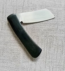 Tinus Stone Custom Cleaver slipjoint...4" ...Black Micarta and N690..w/liners...coa and slip.