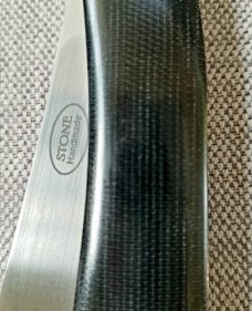 Tinus Stone Custom Cleaver slipjoint...4" ...Black Micarta and N690..w/liners...coa and slip.