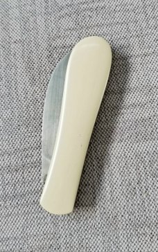 Tinus Stone Custom Gentleman slipjoint...3.75" ...Ivory Micarta and N690..G10 liners...coa and slip.