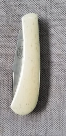 Tinus Stone Custom Lanny Clip slipjoint...4" ...Giraffe Bone and N690..w/liners...coa and slip.