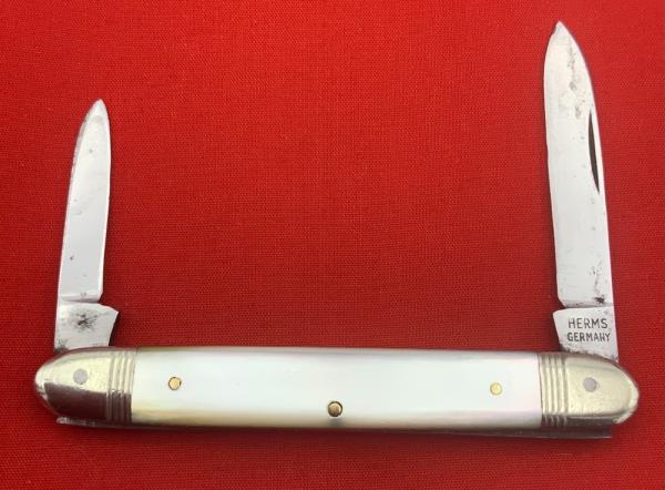 Vintage HERMS GERMANY 2-Blade Equal End Senator Pen Folding Pocket Knife Pearl Pre-1930 Vintage HERMS GERMANY 2-Blade Equal End Senator Pen Folding Pocket Knife Pearl Pre-1930