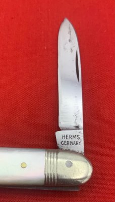Vintage HERMS GERMANY 2-Blade Equal End Senator Pen Folding Pocket Knife Pearl Pre-1930
