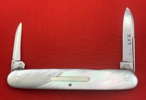 Vintage HUMASON & BECKLEY Equal End Shadow Pen Folding Pocket Knife c.1852-1916 Pearl