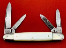 Vintage EDW. PARKER & SONS GERMANY 4-Blade Equal End Pen Pocket Knife c.1900-1930 Pearl