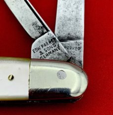 Vintage EDW. PARKER & SONS GERMANY 4-Blade Equal End Pen Pocket Knife c.1900-1930 Pearl