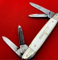 Vintage EDW. PARKER & SONS GERMANY 4-Blade Equal End Pen Pocket Knife c.1900-1930 Pearl