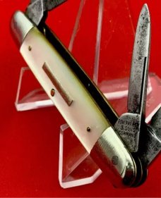 Vintage EDW. PARKER & SONS GERMANY 4-Blade Equal End Pen Pocket Knife c.1900-1930 Pearl