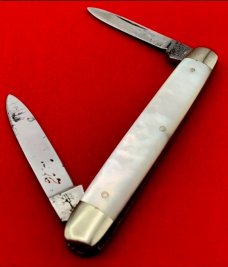 Vintage BOKER’S CUTLERY GERMANY Equal End Senator Pen Pocket Knife Salesman’s Sample c.1891-1944 MOP