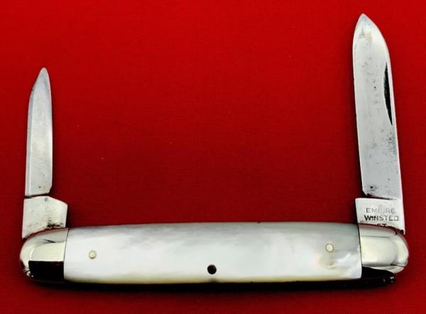 Vintage EMPIRE WINSTED CT 2-Blade EE Senator Pen Pocket Knife c.1856-1930 Mother-of-Pearl