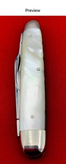 Vintage EMPIRE WINSTED CT 2-Blade EE Senator Pen Pocket Knife c.1856-1930 Mother-of-Pearl