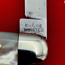 Vintage EMPIRE WINSTED CT 2-Blade EE Senator Pen Pocket Knife c.1856-1930 Mother-of-Pearl