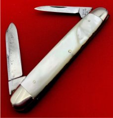 Vintage EMPIRE WINSTED CT 2-Blade EE Senator Pen Pocket Knife c.1856-1930 Mother-of-Pearl