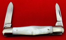 Vintage NEW YORK KNIFE CO 2-Blade Swell Center Pen Pocket Knife c.1856-1931 Mother-of-Pearl