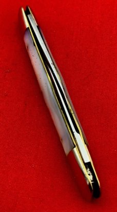 Vintage NEW YORK KNIFE CO 2-Blade Swell Center Pen Pocket Knife c.1856-1931 Mother-of-Pearl