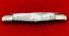 Vintage NEW YORK KNIFE CO 2-Blade Swell Center Pen Pocket Knife c.1856-1931 Mother-of-Pearl