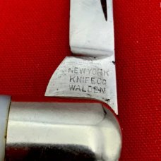 Vintage NEW YORK KNIFE CO 2-Blade Swell Center Pen Pocket Knife c.1856-1931 Mother-of-Pearl