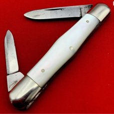 Vintage NEW YORK KNIFE CO 2-Blade Swell Center Pen Pocket Knife c.1856-1931 Mother-of-Pearl