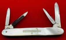 Vintage EMPIRE WINSTED CT 4-Blade Shadow Pen Folding Pocket Knife c1853-1930 Mother-of-Pearl